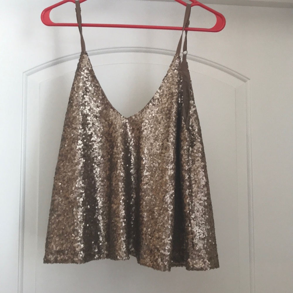 Cropped Sequin Tank